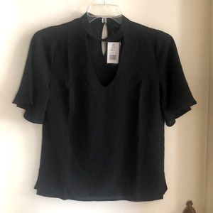 Black short sleeve blouse